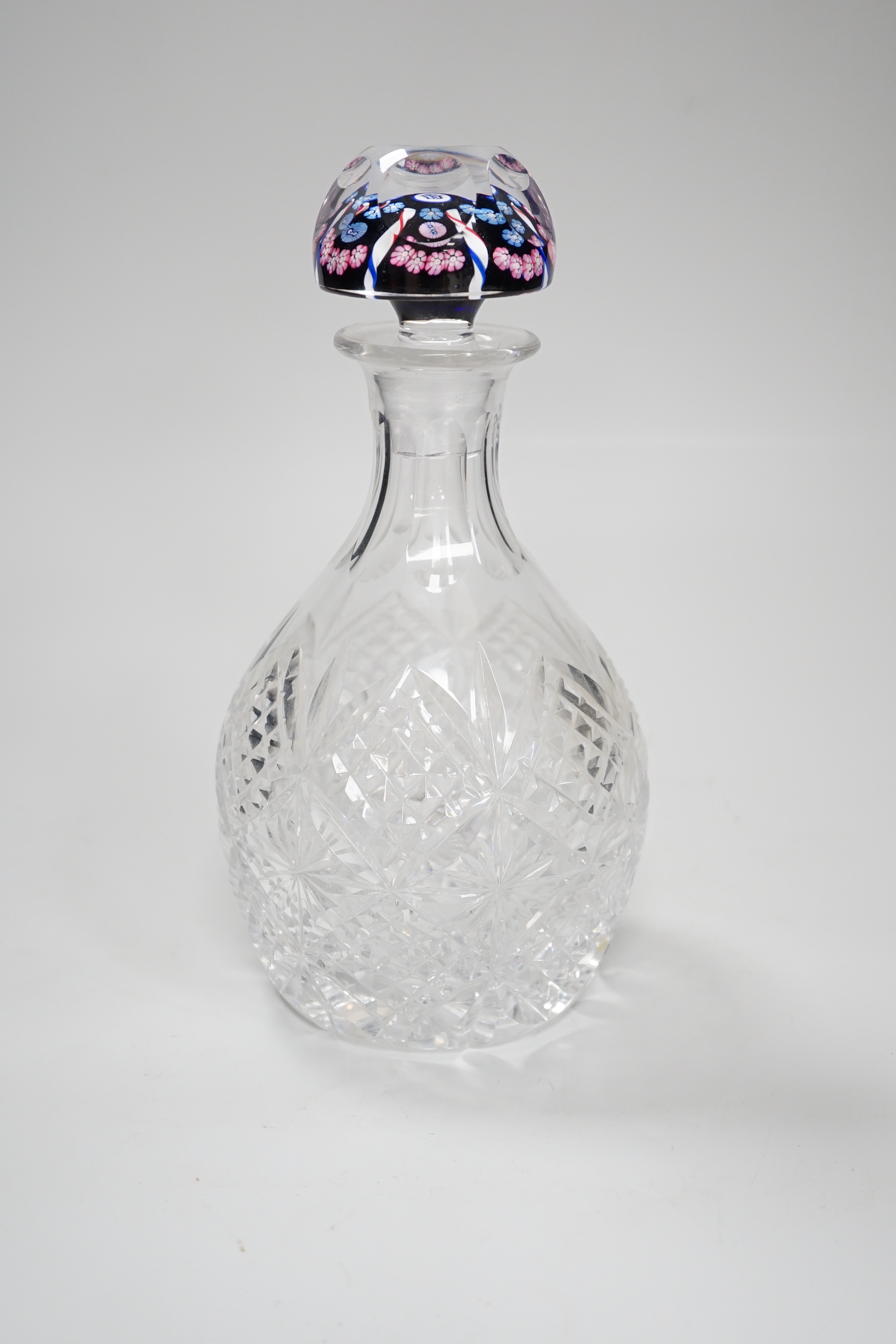 A Whitefriars royal commemorative lead crystal decanter with stopper, 1977, 25cm